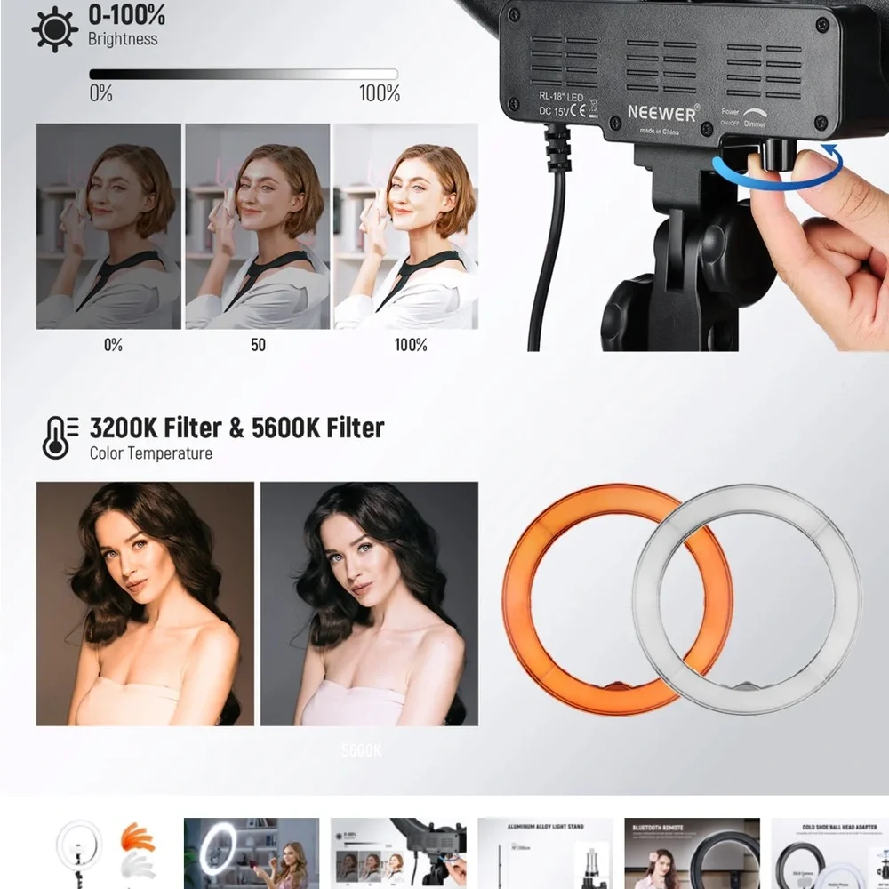 NEEWER RL-18 New Version 18 Inch LED Ring Light